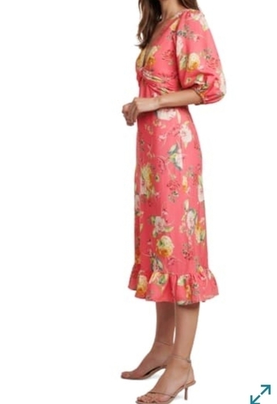 EVER New Floral Linen Blend Dress - Picture 4 of 16